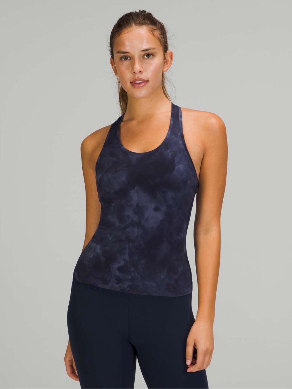Lululemon Cool Racerback Tank Top Diamond Dye Asphalt Grey True Navy Size 2 - Picture 2 of 10